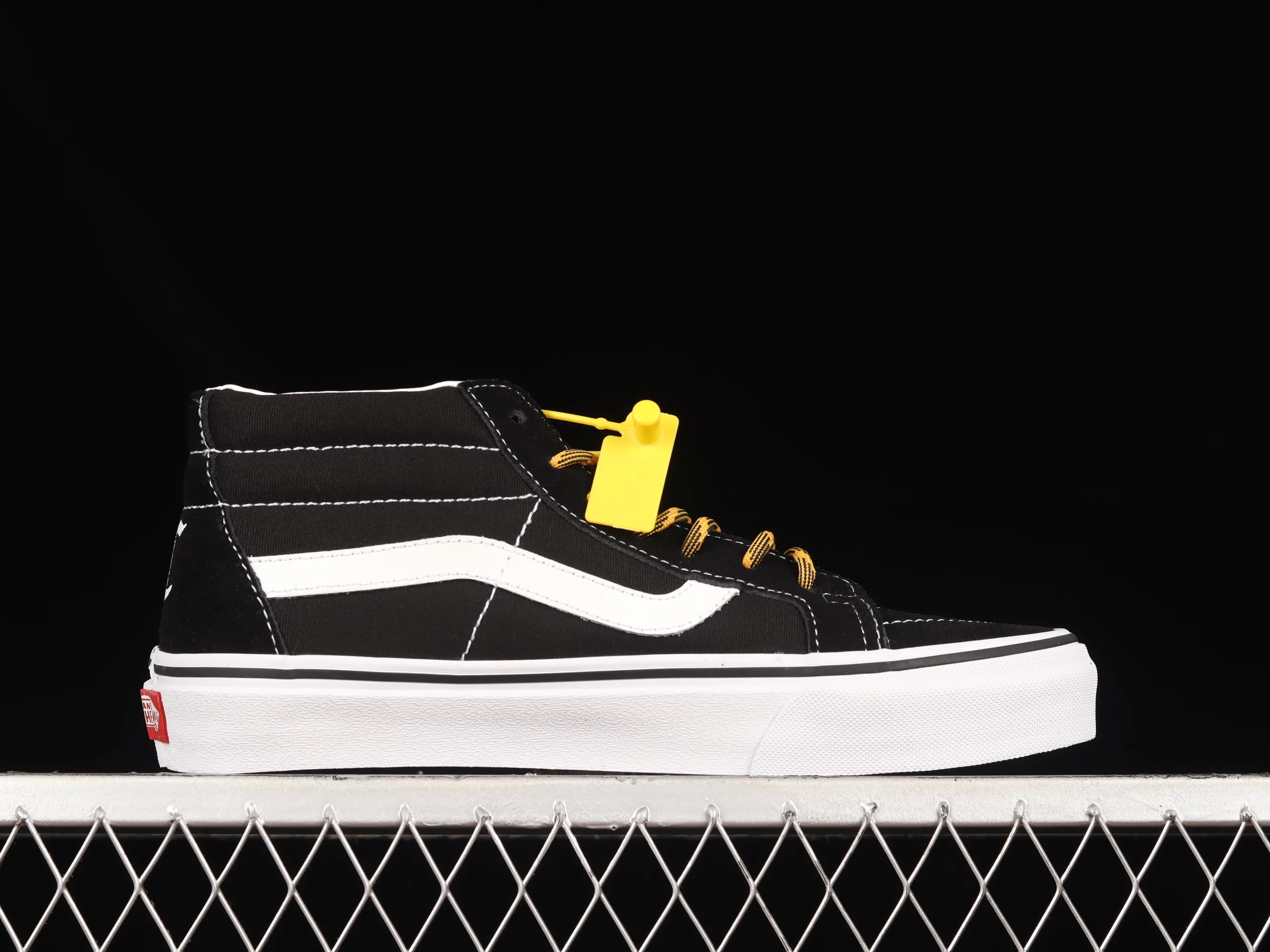 All categories Vans Vans series Vans Mid Vans China Coutie Vans x One World 2 joint limited edition black and yellow letter mid-top casual canvas shoes VN0A391F3TGT